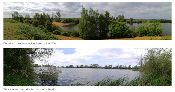 Views across the lake to the west and to the north west