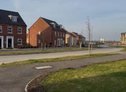 Newly built houses in a street